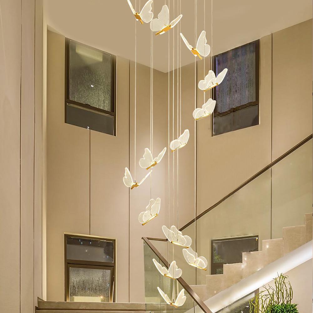 Butterfly Pendant Light Modern Acrylic Metal LED Chandelier