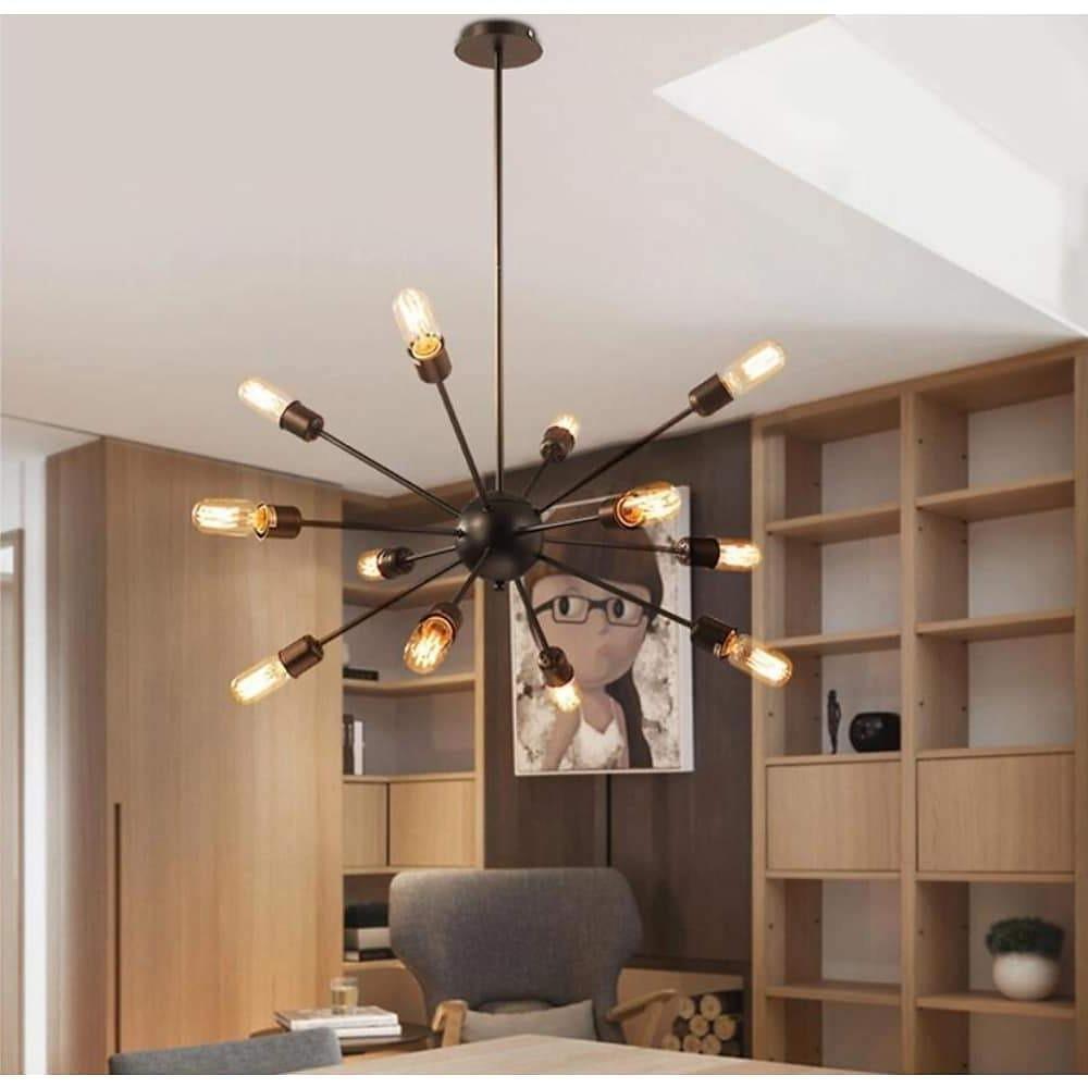 Mid-Century Sputnik Chandelier 18-Light Metal Ambient Fixture