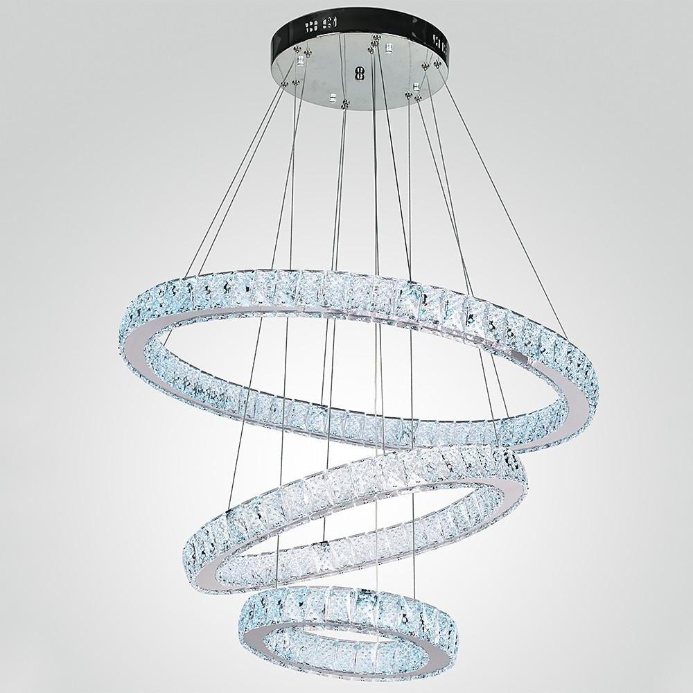 Modern Geometric Circle Crystal Chandelier LED Ceiling Light