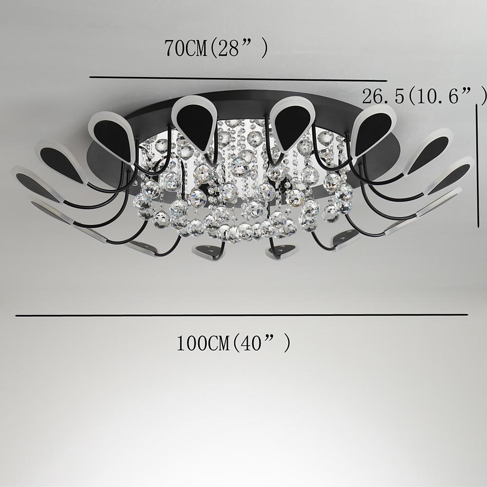 Flower Shaped Crystal Flush Mount LED Ceiling Light - Dimmable
