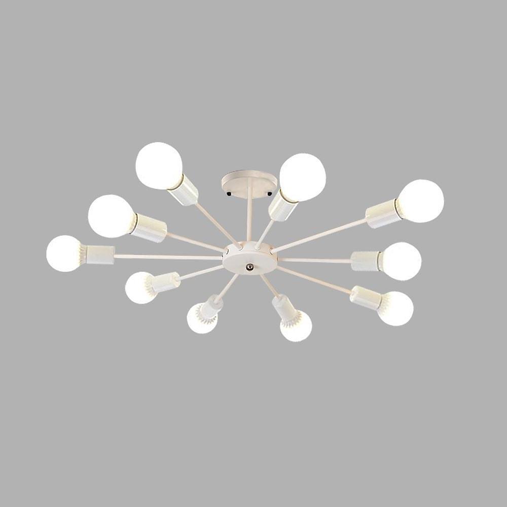 Industrial Sputnik Chandelier with 10 Lights - Modern Metal Fixture