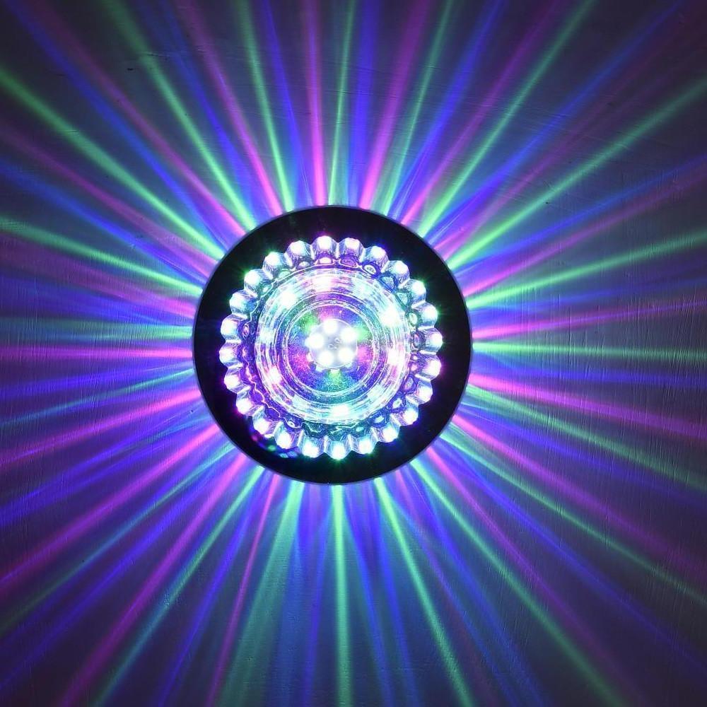 Geometric Crystal Flush Mount Ceiling Light Metal LED 4 Inch