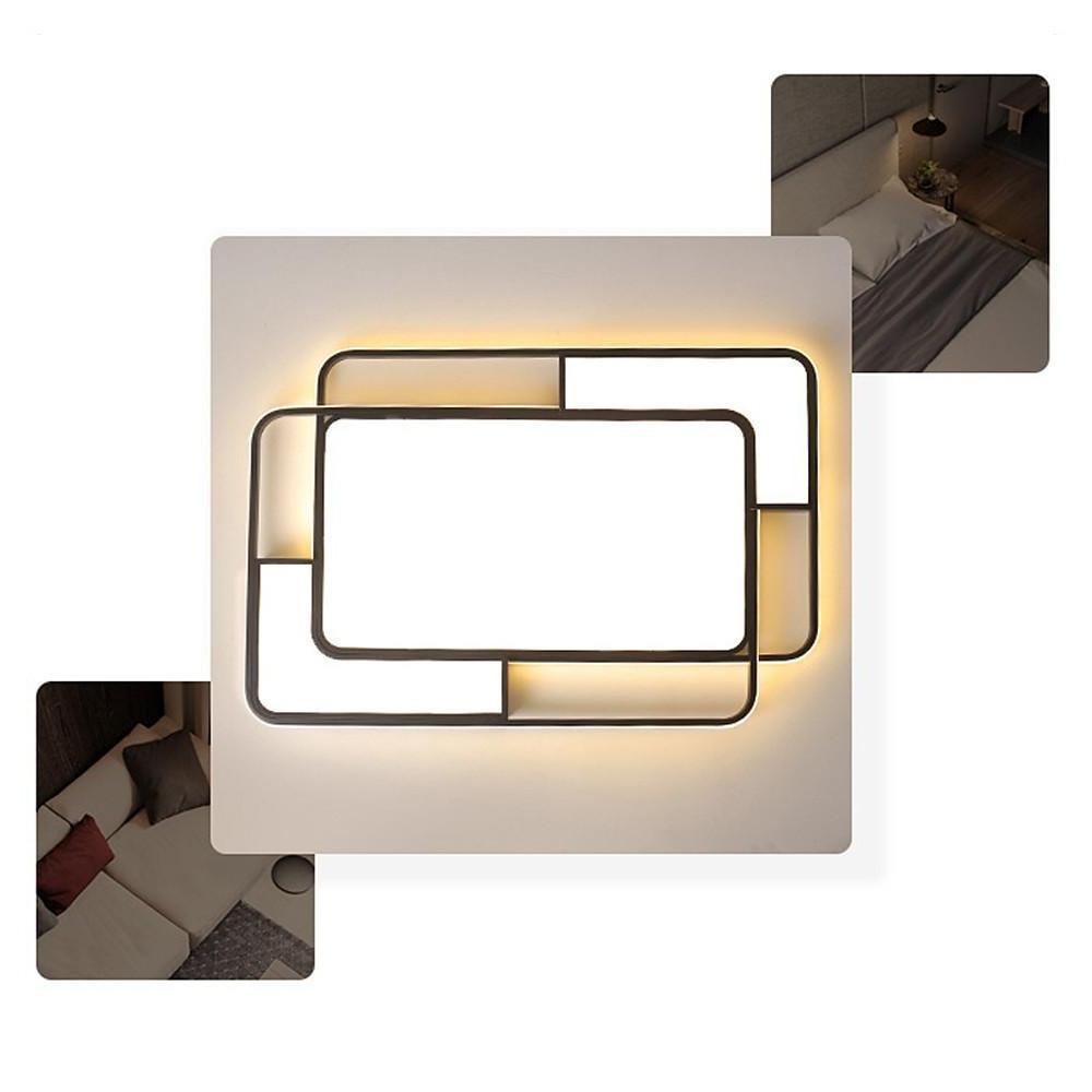 Modern Geometric LED Flush Mount Ceiling Light - Metal & Acrylic
