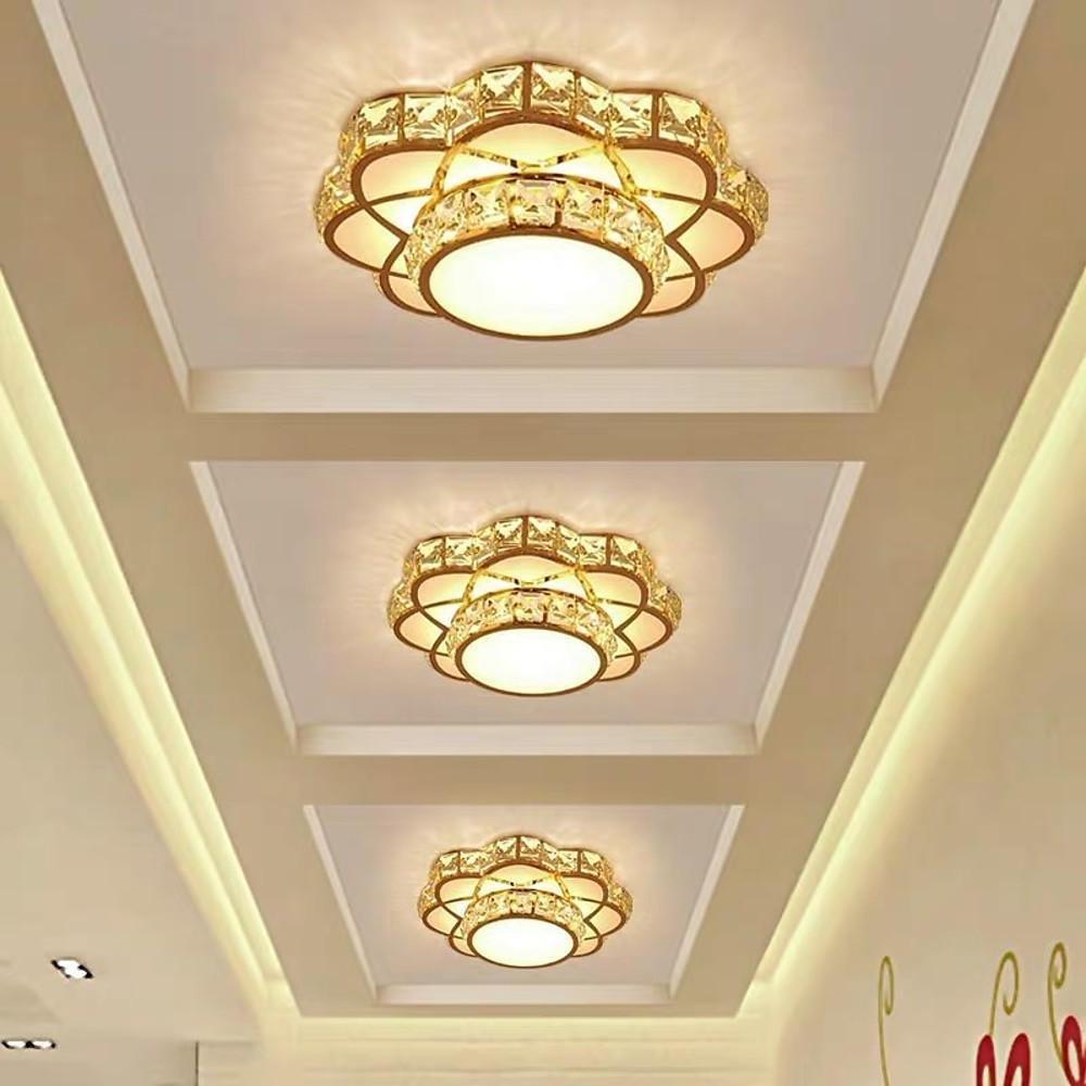 Modern Crystal Flower Flush Mount LED Ceiling Light