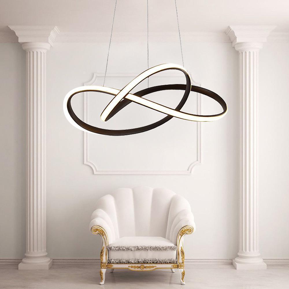 Modern Linear Chandelier Aluminum Silicone Shade Adjustable Pendant