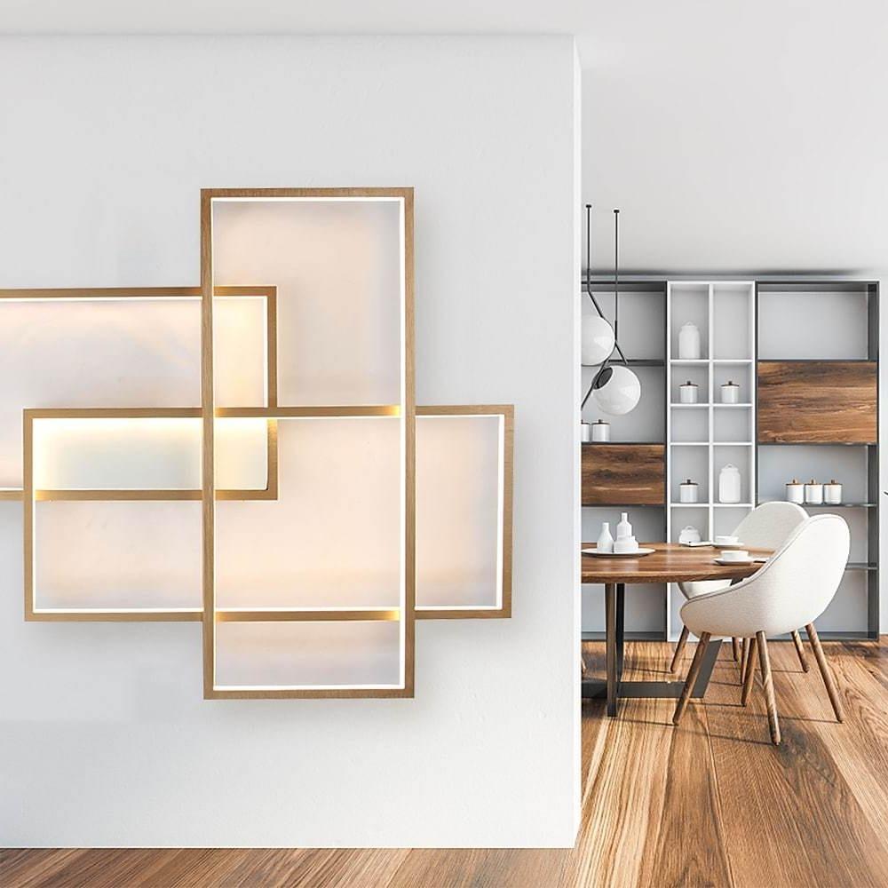 Rectangular Hybrid Modern Flush Mount Ceiling Light with LED