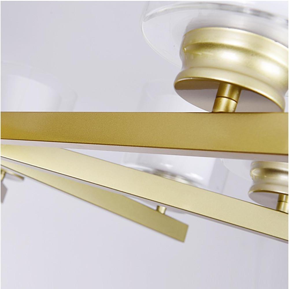 6-Light Glass Candlestick Modern Chandelier with Metal Frame