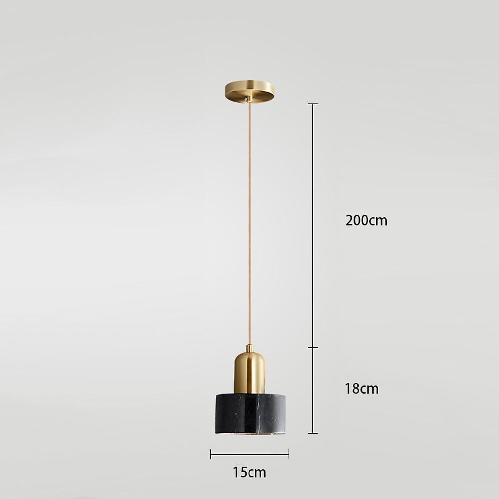 Modern Marble & Resin Pendant Light - Nordic Cylindrical Design