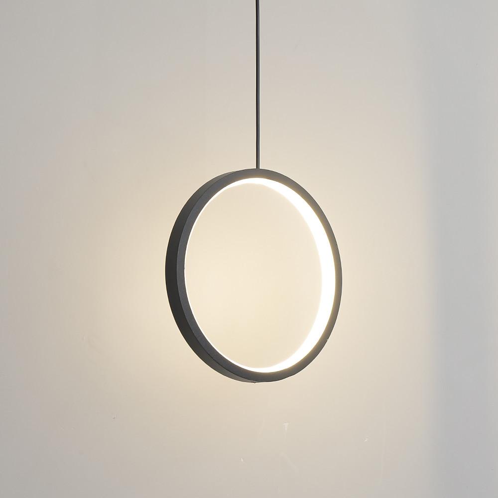 Modern Round Pendant Light | Dual LED Rings | Aluminum & Acrylic