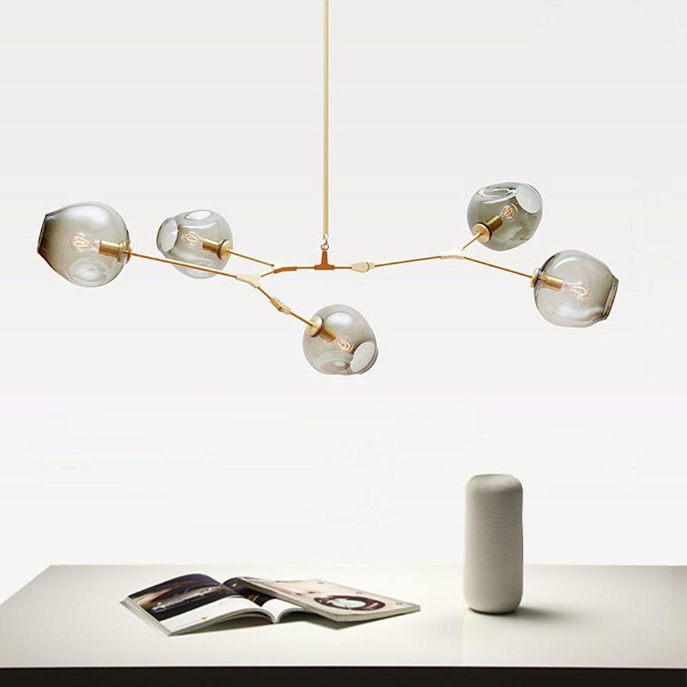 Sputnik Industrial Glass Chandelier with Customizable Shades