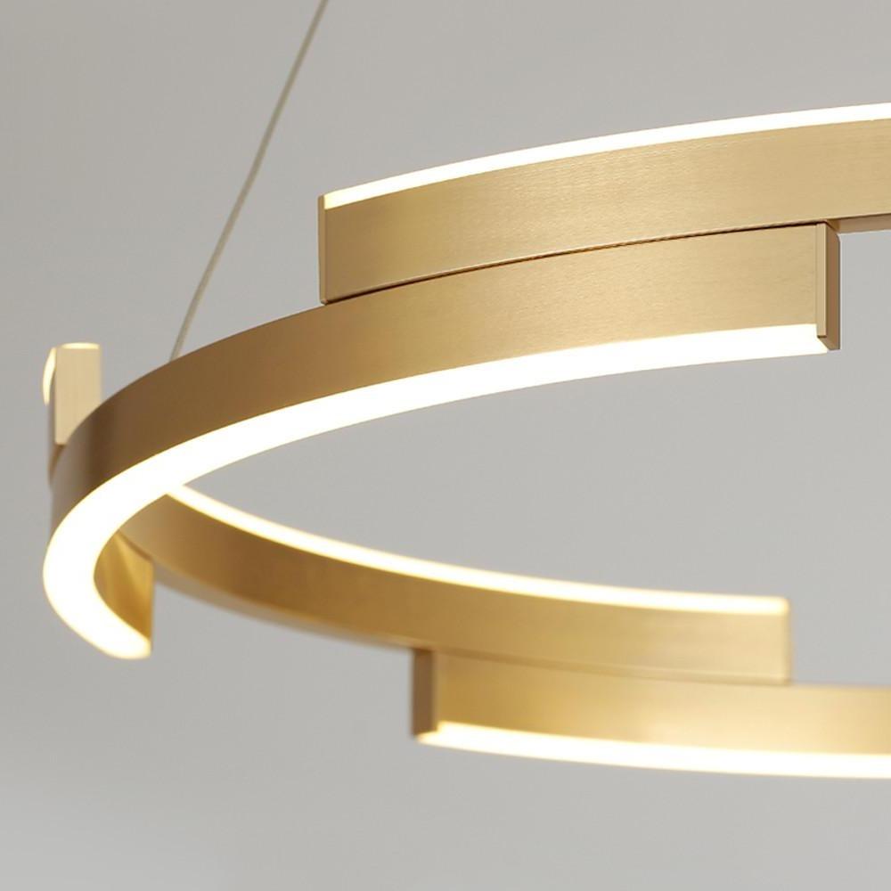 Circular LED Chandelier Modern Metal Ring Pendant Light