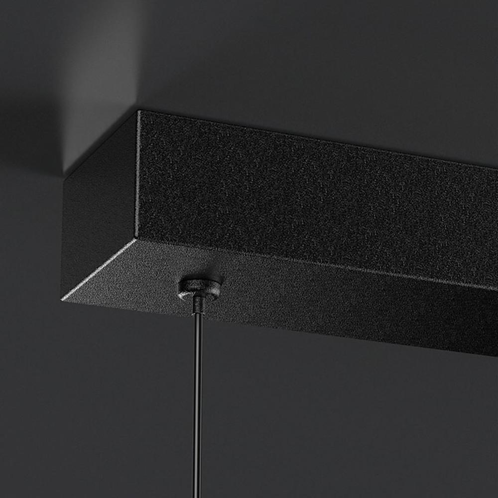 6/8-Light Black Linear Island Pendant Light with Acrylic Shades