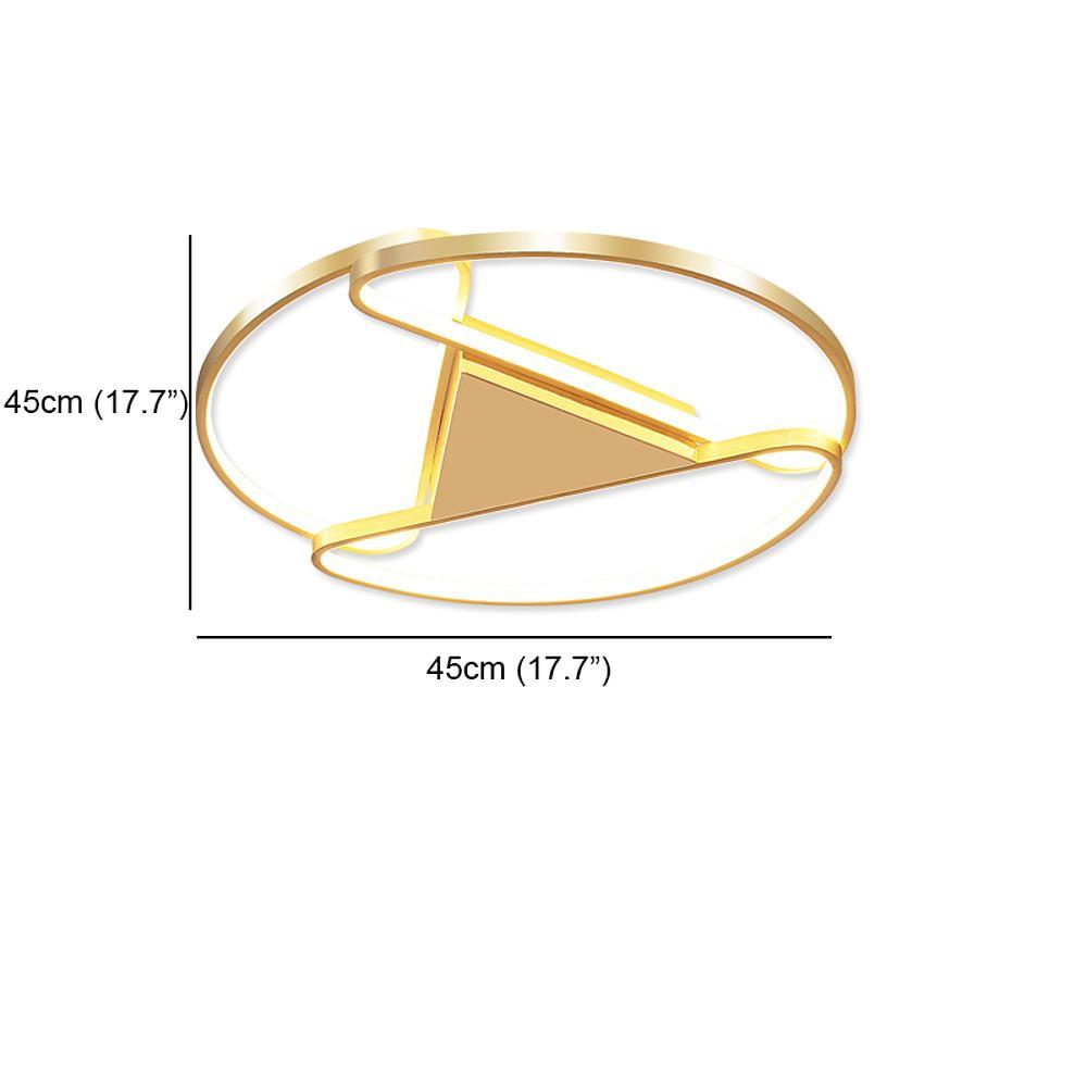 Geometric Circle LED Flush Mount Ceiling Light – Gold Metal Finish