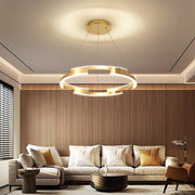 Modern Gold Interlocking Ring LED Chandelier 31" Aluminum