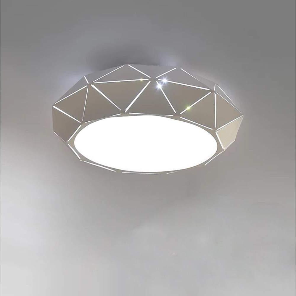 Geometric Drum LED Flush Mount Ceiling Light - Modern Metal Fixture