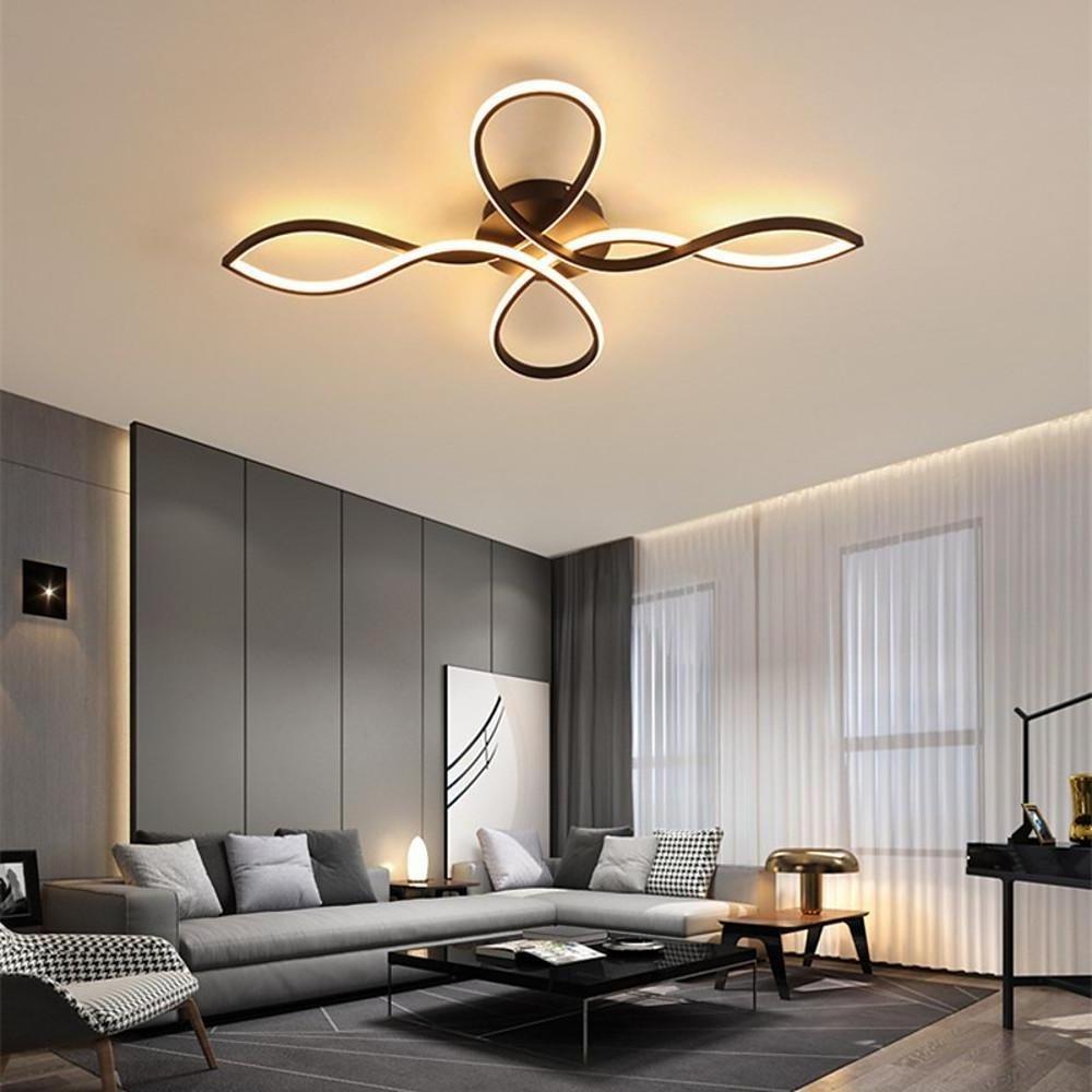 Wave Flower Dimmable LED Ceiling Light Flush Mount Aluminum
