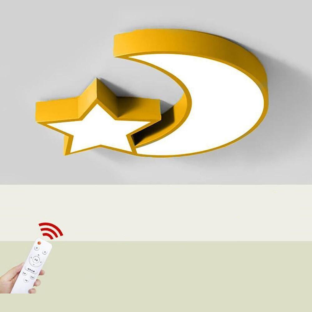 Star Moon Flush Mount LED Ceiling Light Dimmable Kids Bedroom