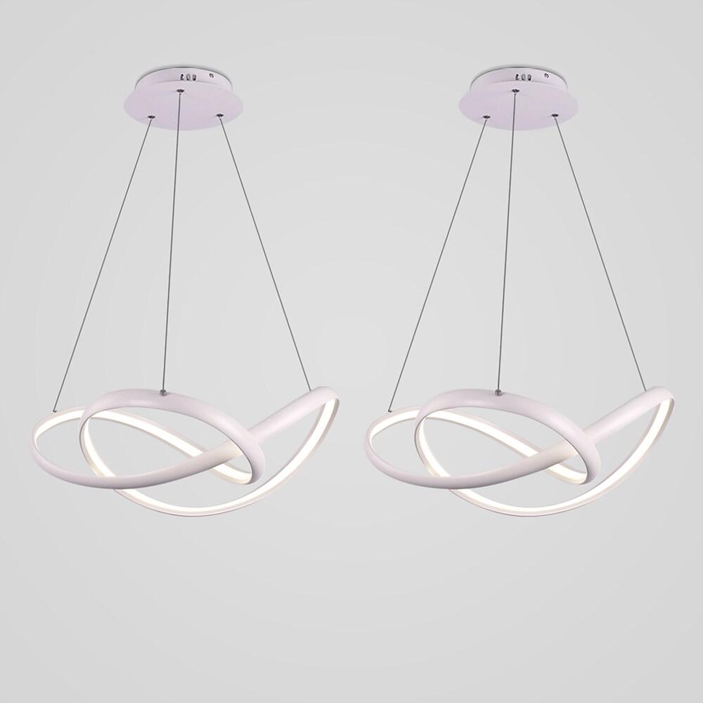 Curved Modern LED Pendant Light Dimmable Adjustable Metal