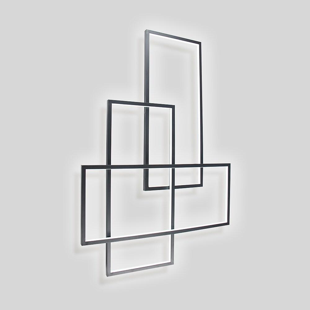 Geometric Overlapping Rectangle Aluminum LED Flush Mount Ceiling Light