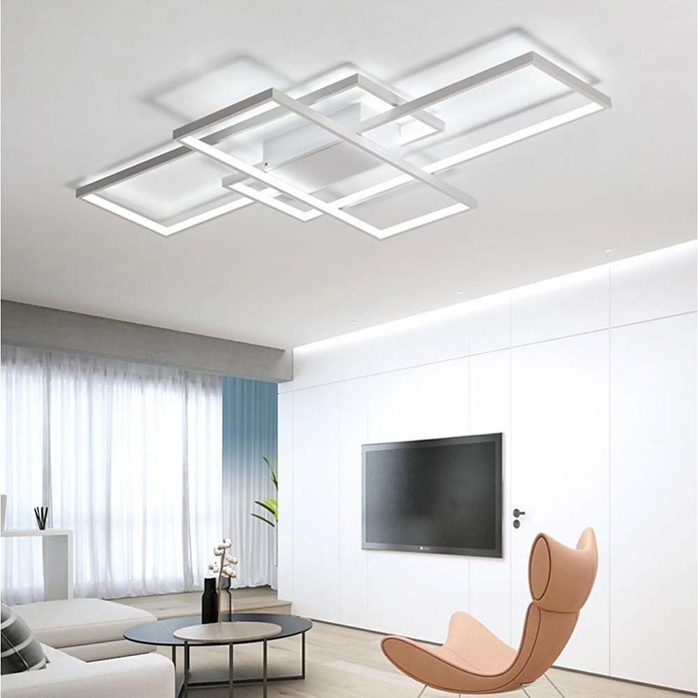 Modern Abstract LED Flush Mount Ceiling Light – Three Rectangles