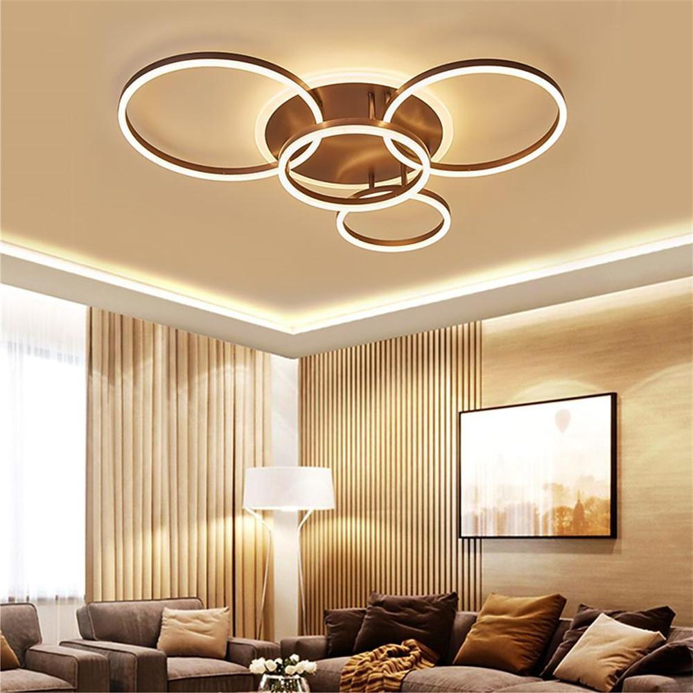 Modern Circular LED Flush Mount Ceiling Light with Remote Dimmable