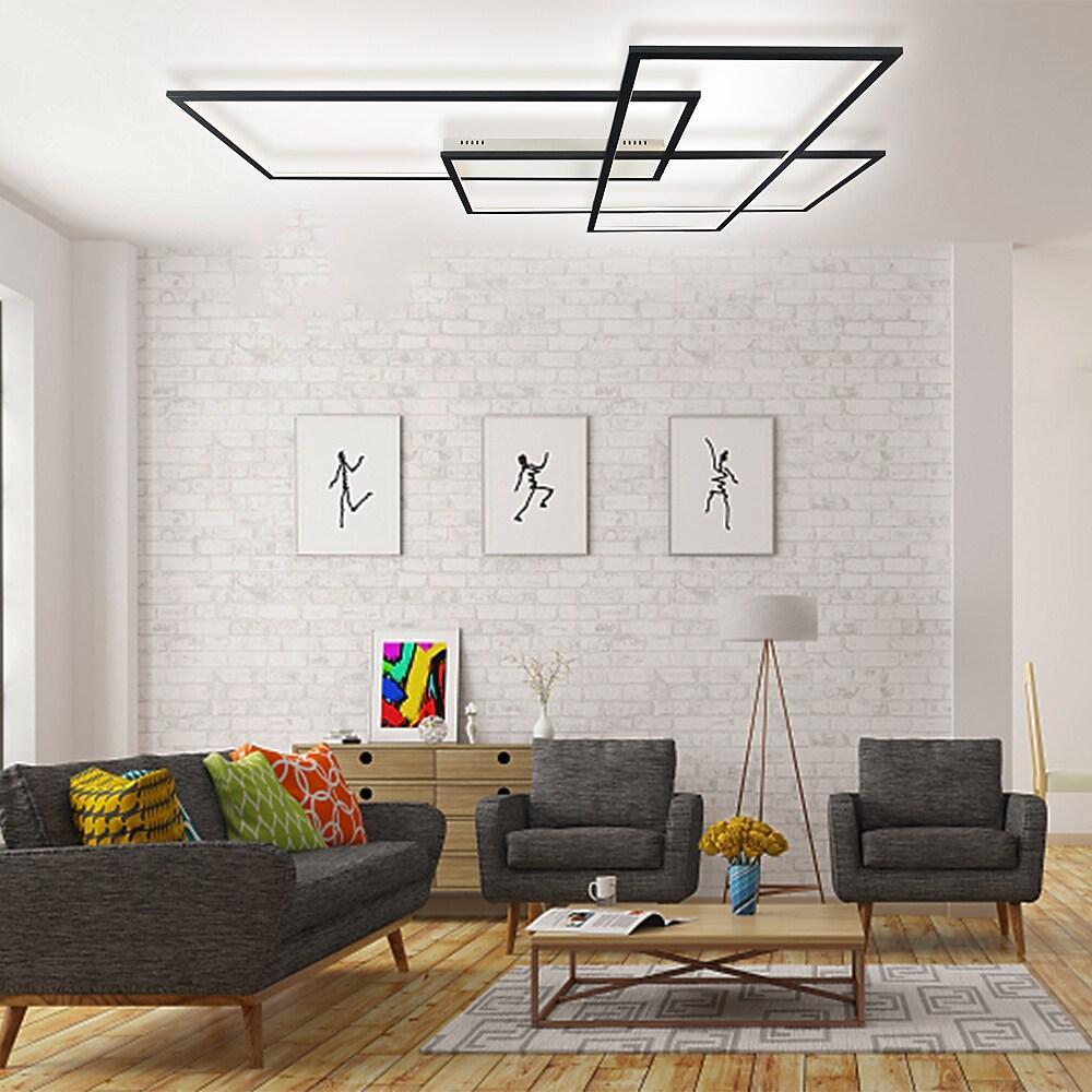 Geometric Overlapping Rectangle Aluminum LED Flush Mount Ceiling Light