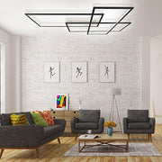 Geometric Overlapping Rectangle Aluminum LED Flush Mount Ceiling Light
