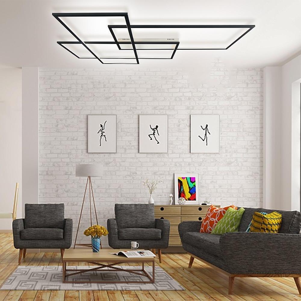 Rectangular Hybrid Modern Flush Mount Ceiling Light with LED