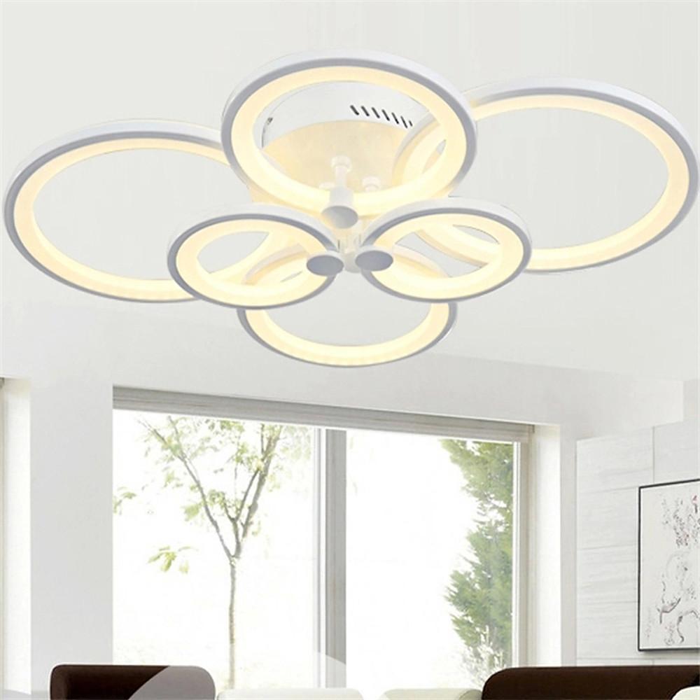 Multi-Circle Dimmable LED Semi-Flush Mount Ceiling Light