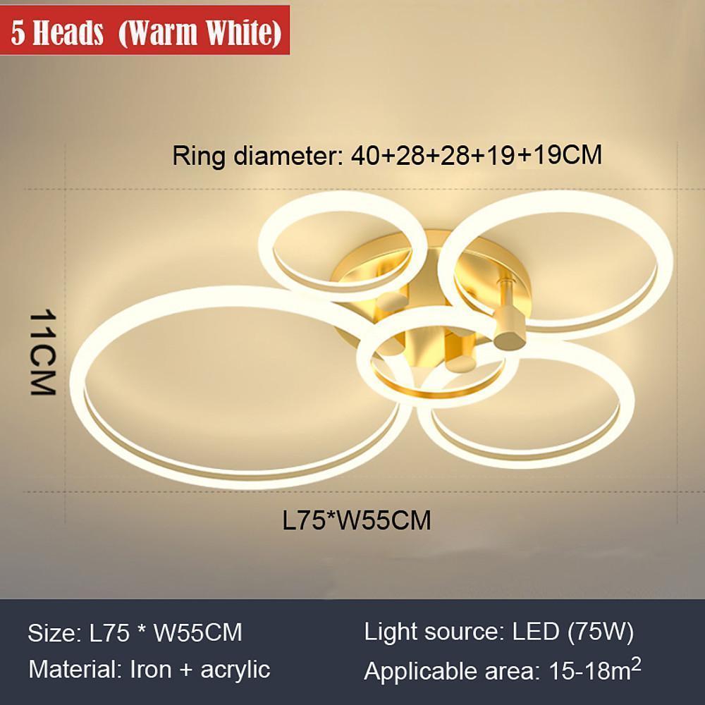 Modern Circular Ring LED Flush Mount Ceiling Light with Remote