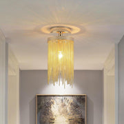 Modern Farmhouse Tassel Semi Flush Mount Ceiling Light