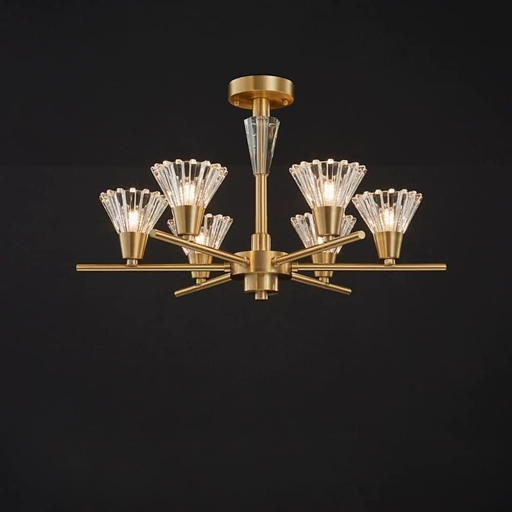 Nordic Copper & Glass Pendant Chandelier - 6/8 Light