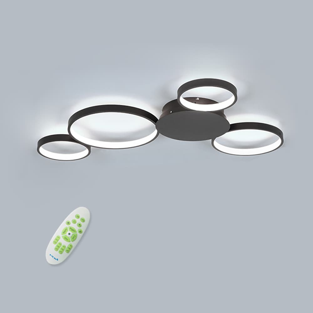 Modern Multi-Circle LED Flush Mount Ceiling Light – Dimmable Aluminum