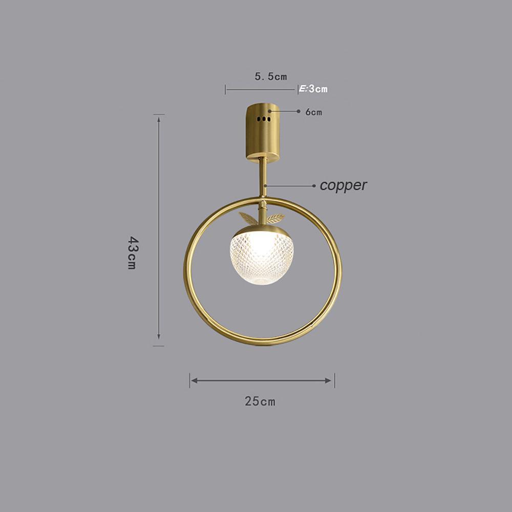 Gold Circle LED Flush Mount Ceiling Light - Nordic Modern Design