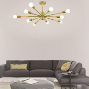 10-Light Nordic Flush Mount Ceiling Chandelier - Metal Finish