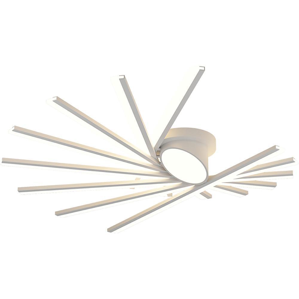 Linear Oval LED Flush Mount Ceiling Light - Modern White Metal