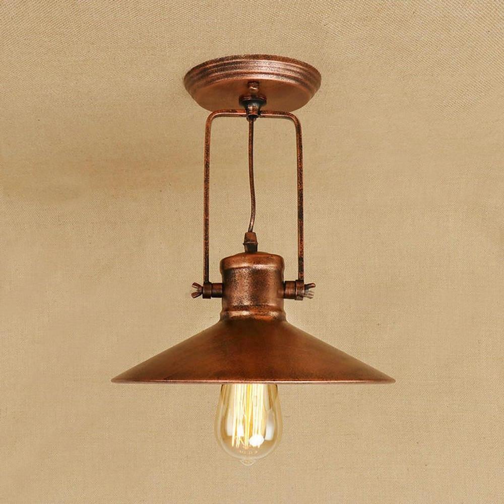 Industrial Metal Pendant Light with Vintage Edison LED Bulb