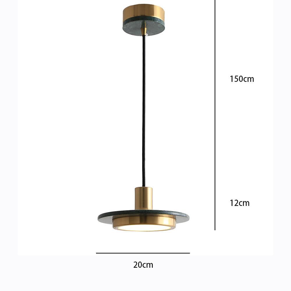 Double Circle Pendant Light Classic Metal Marble Ceiling Fixture
