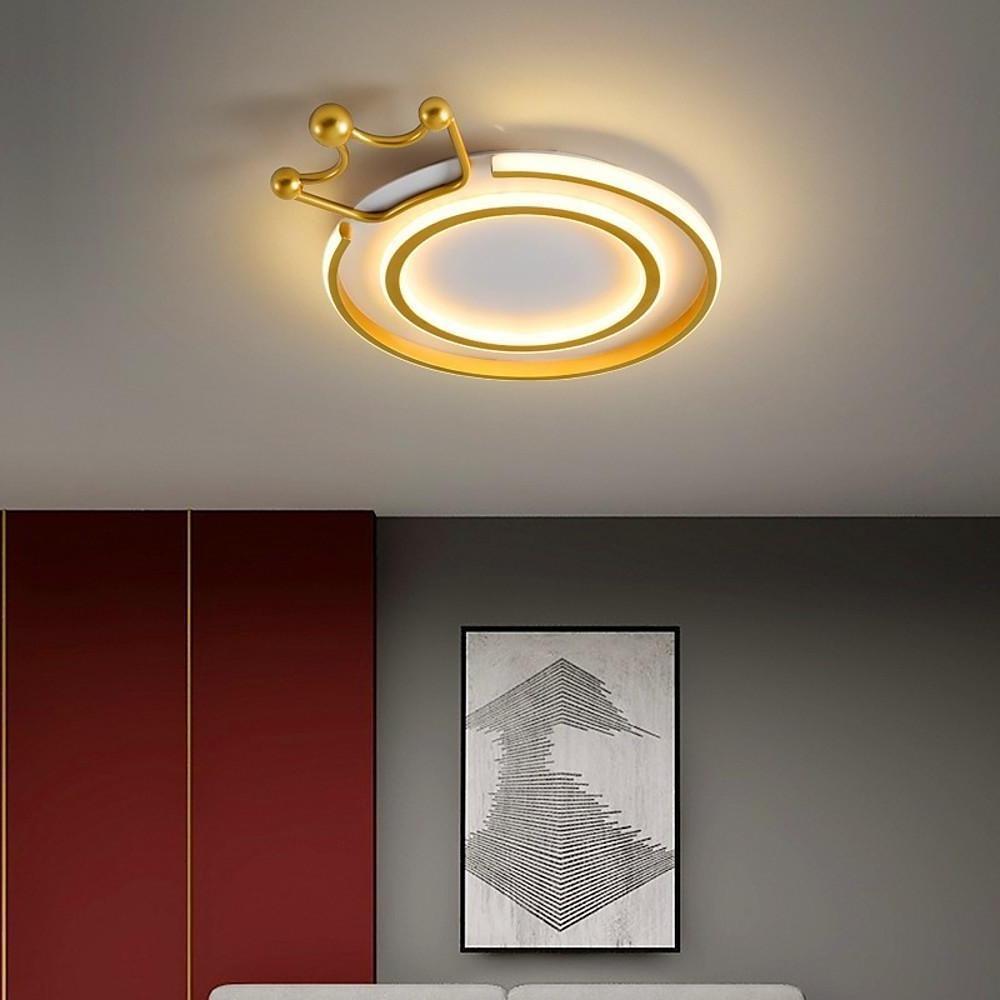 Circle Crown LED Flush Mount Ceiling Light - Modern Geometric Metal