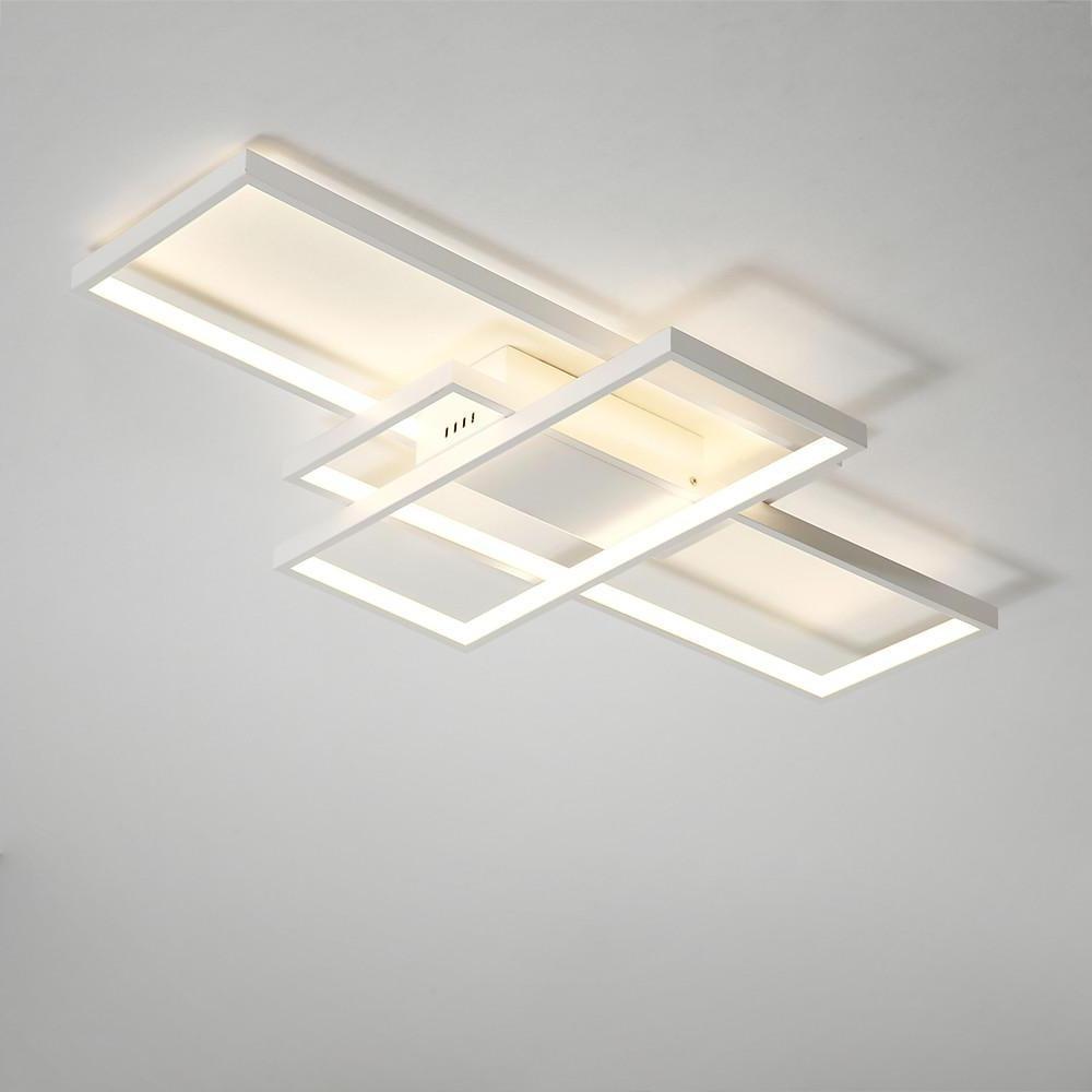 Modern Abstract LED Flush Mount Ceiling Light – Three Rectangles