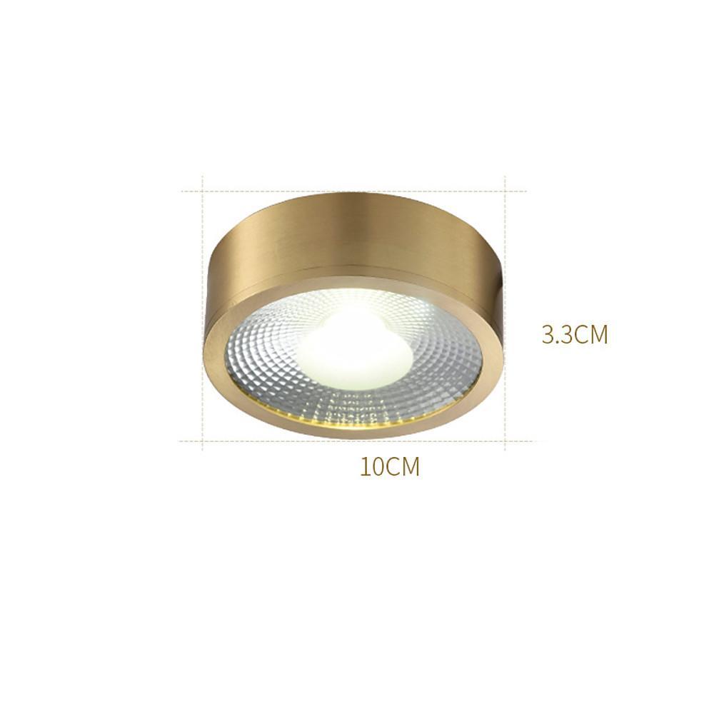 Round LED Copper Flush Mount Ceiling Light Modern Corridor Lighting
