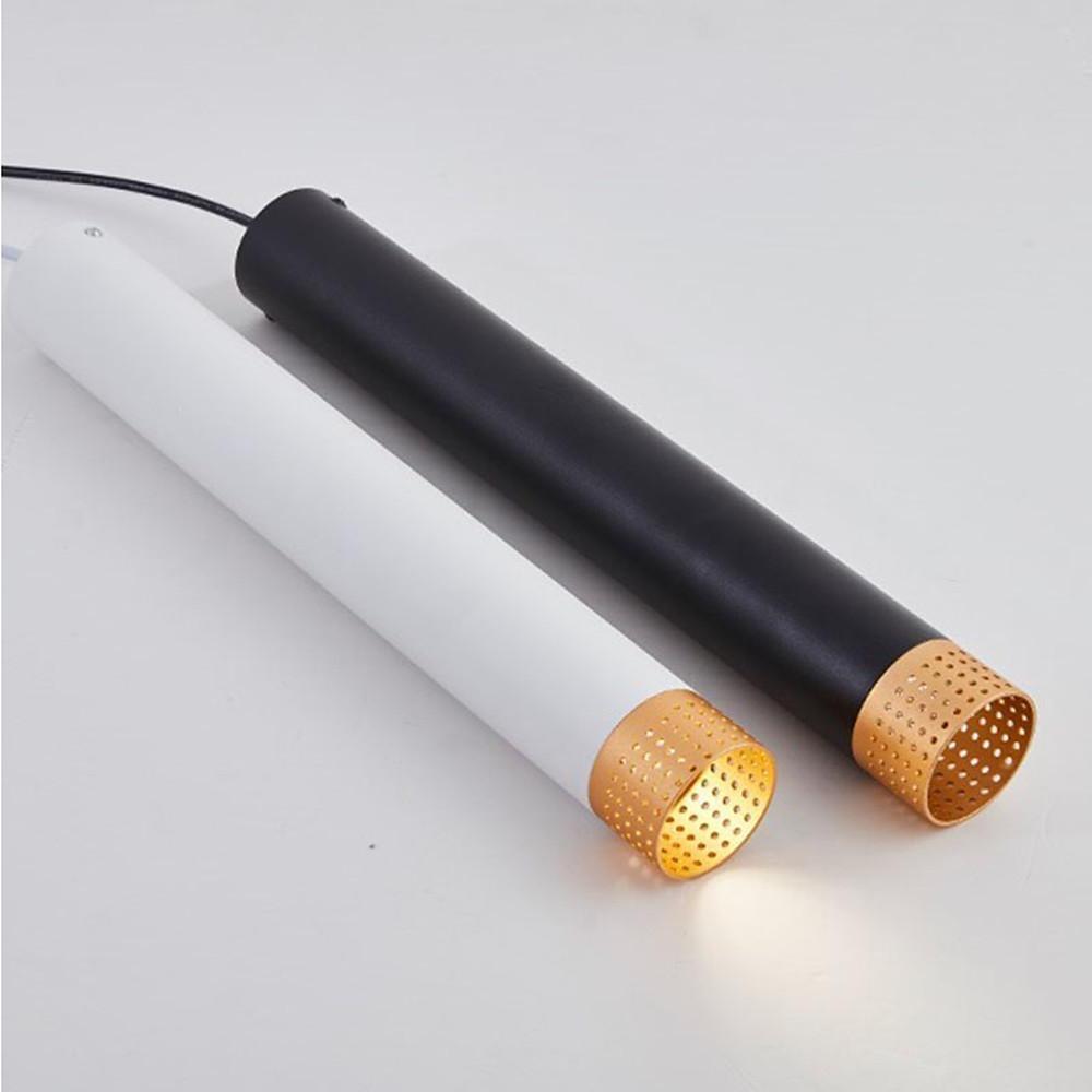 Modern Linear Pendant Light Metal Cylindrical Industrial Hanging