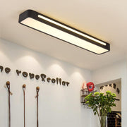 Modern Rectangular LED Flush Mount Ceiling Light - Metal & Acrylic