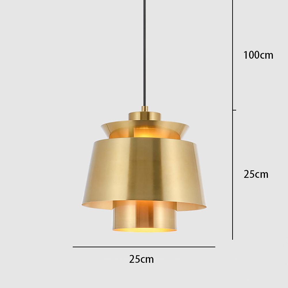 Modern Cylindrical Metal Pendant Light with Electroplated Finish