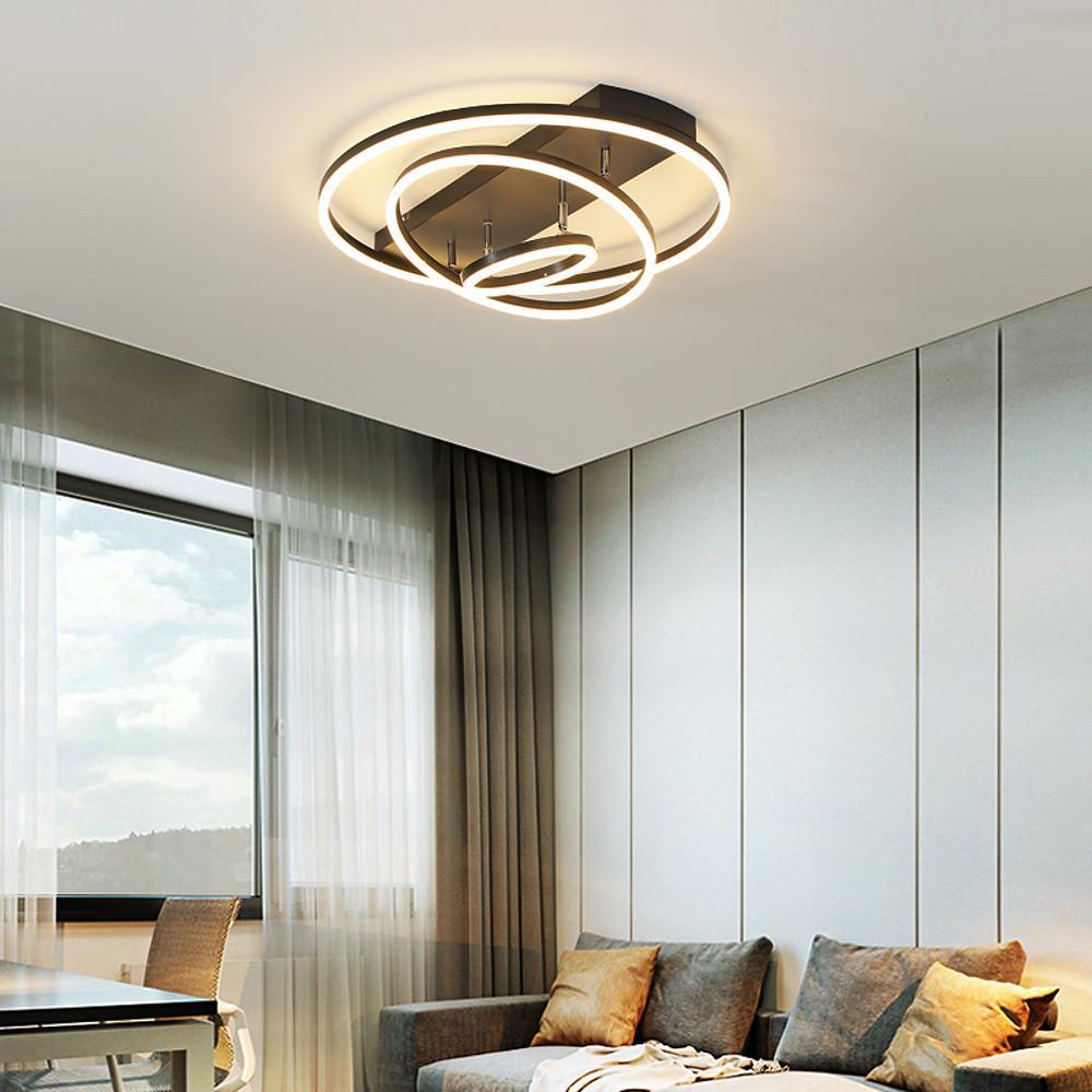3-Circle Acrylic LED Flush Mount Ceiling Light – Modern Nordic Design