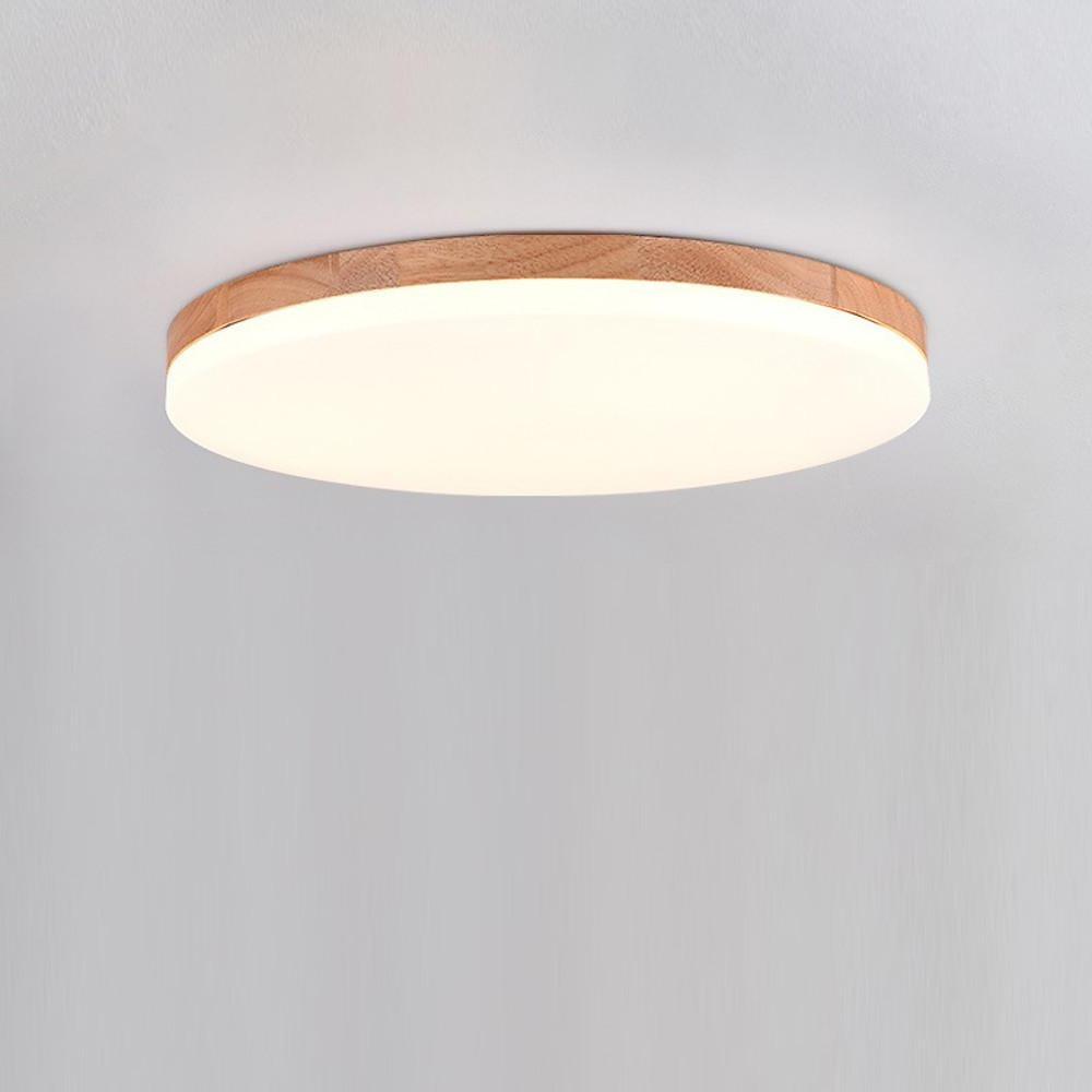Minimalist Wood Flush Mount Ceiling Light with LED
