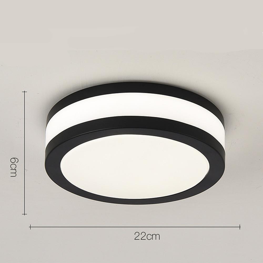 Modern Round LED Flush Mount Ceiling Light - Geometric Metal & Acrylic