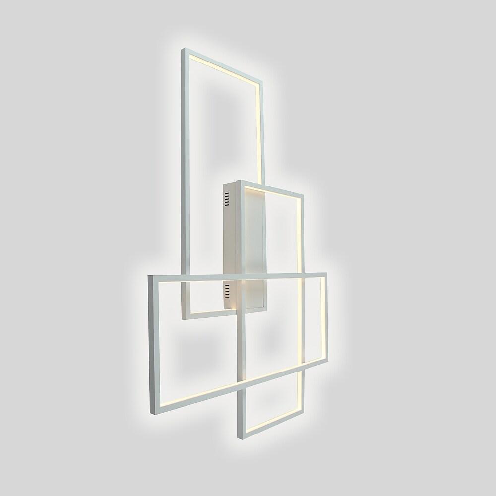 Geometric Overlapping Rectangle Aluminum LED Flush Mount Ceiling Light