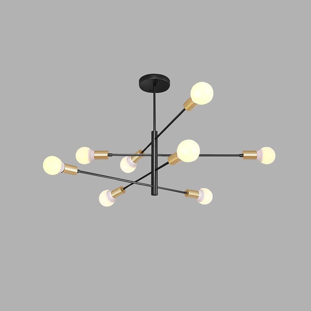 Modern Sputnik LED Geometric Chandelier 8-Light Metal Black Gold