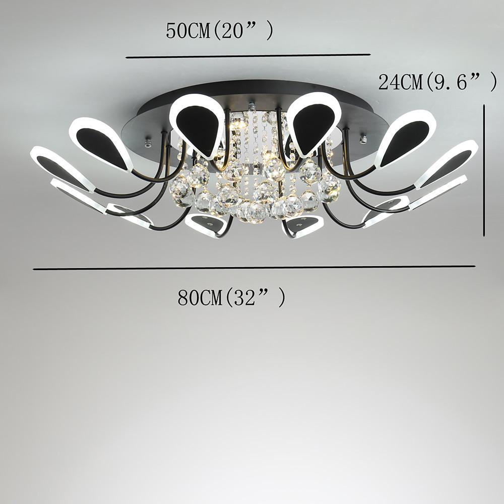 Flower Shaped Dimmable LED Crystal Flush Mount Ceiling Light